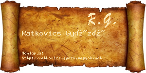 Ratkovics Győző névjegykártya